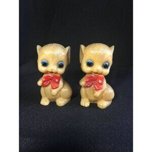 VINTAGE Mice W/ Red Bows SALT & PEPPER SHAKERS - Celluloid Mouse
